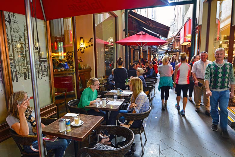 People-watching on Hardware Lane, Melbourne