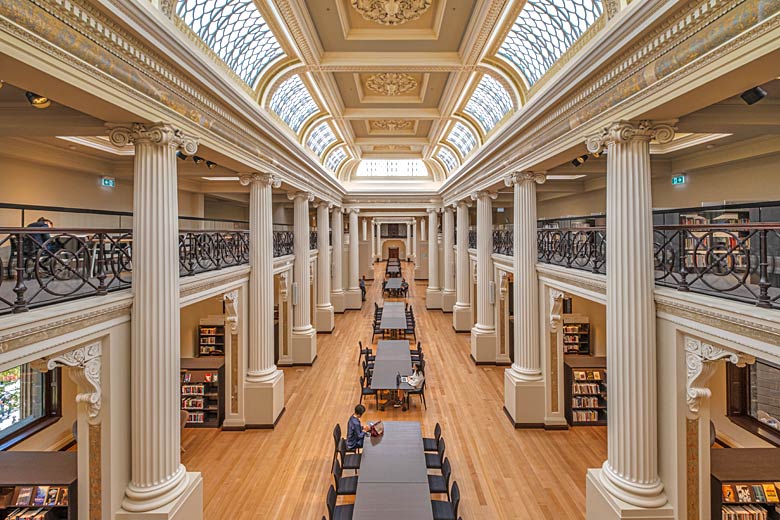 The interior of Ian Potter Queen's Hall at the State Library